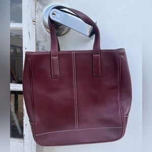 Coach 7787 Hamptons Genuine Leather Tote Bag in Burgandy